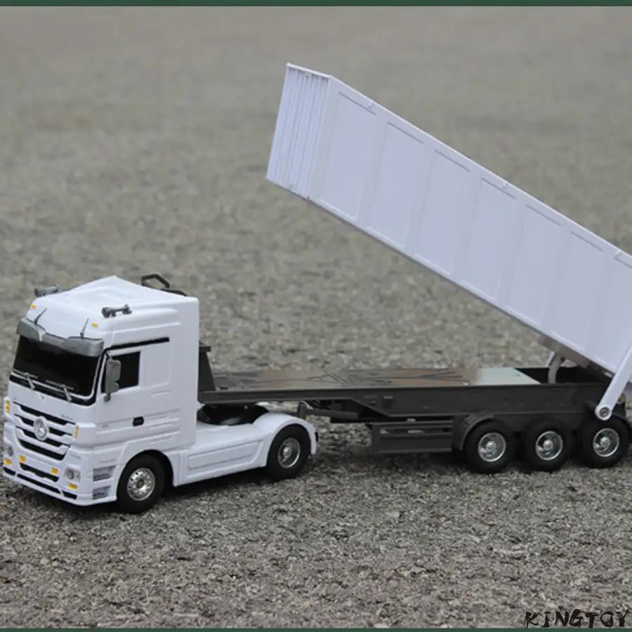2.4GHZ 6CH Remote Control Truck With LED Light  Big Dump Truck Load 2250g Electric Toy Car Model Semi-Trailer  For Kids Gifts