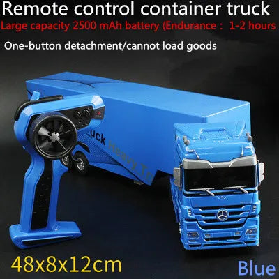 2.4GHZ 6CH Remote Control Truck With LED Light  Big Dump Truck Load 2250g Electric Toy Car Model Semi-Trailer  For Kids Gifts