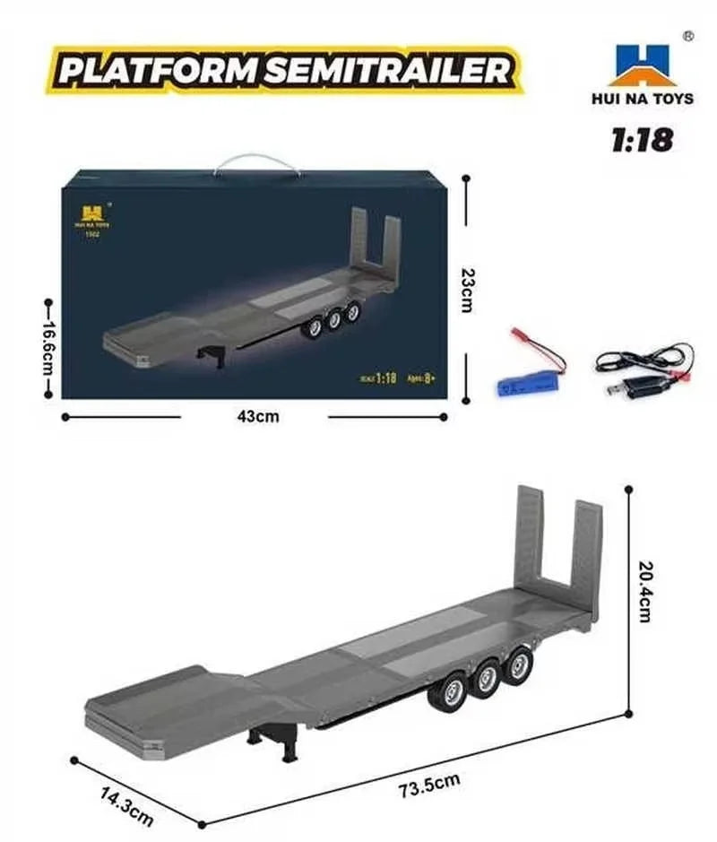 20261/18 Huina 1509 Rc Semi Dump Trailer Electric Lifting For Rc Tractor Truck 1501 Tail Light Support Leg No Sound System Model