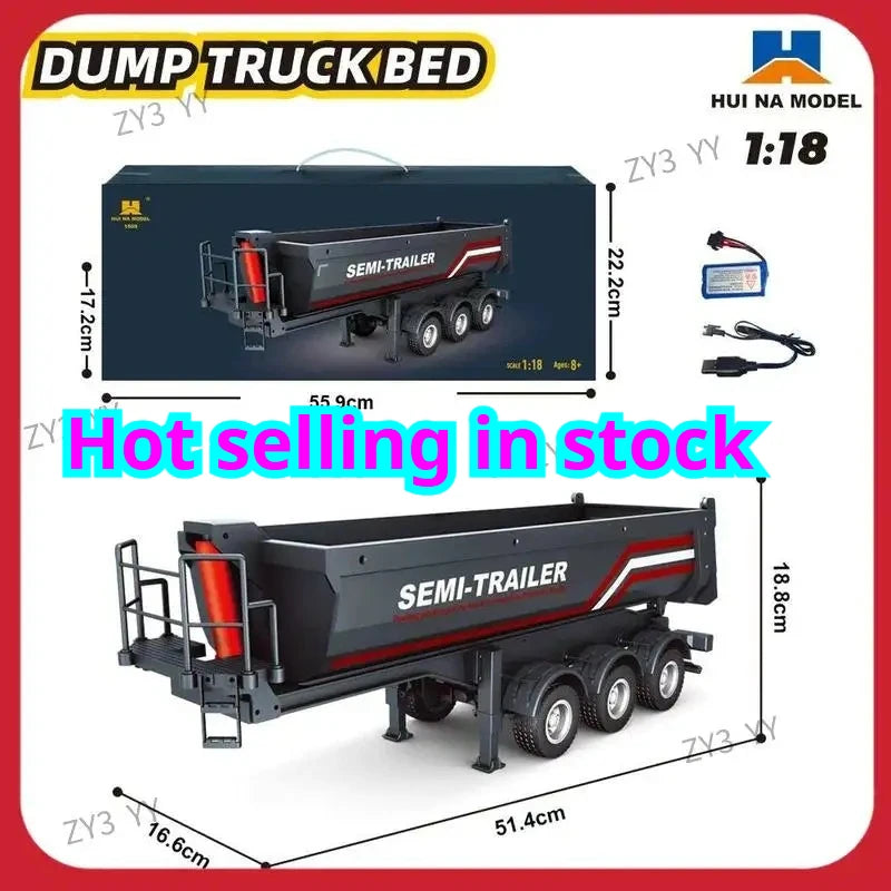 20261/18 Huina 1509 Rc Semi Dump Trailer Electric Lifting For Rc Tractor Truck 1501 Tail Light Support Leg No Sound System Model