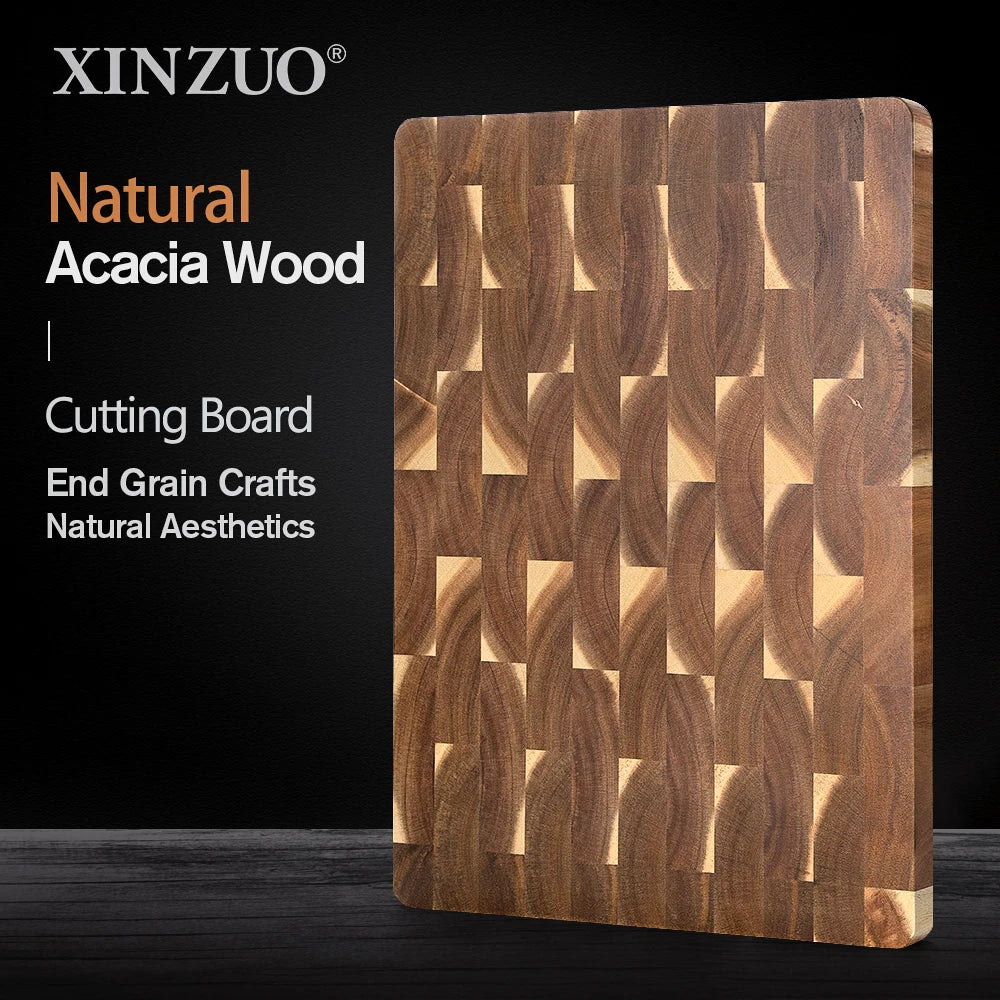 XINZUO Acacia Wood Cutting Board End Grain Meat Cutting Chopping Board Solid Large High-quality Home Things for The Kitchen Gift