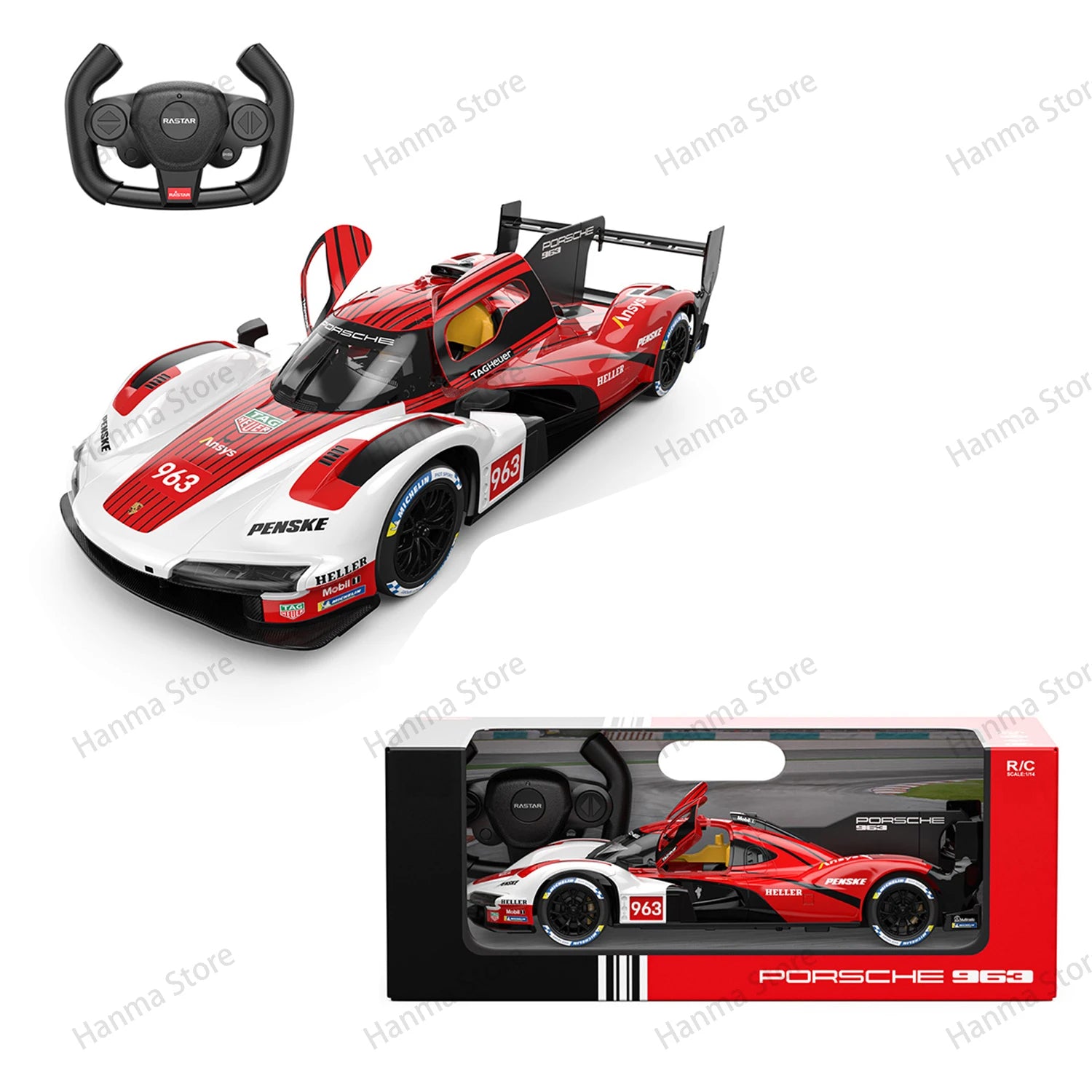 New In Stock 1:14 Porsche 963 Remote Control Racing Simulation Alloy Miniature Model Custom Kid Toys Gift
