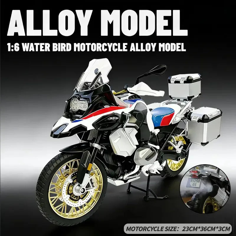 For BMW R1250 GS ADV 1:6 Alloy Metal Diecast Motorcycle Model High Simulation Home Ornaments Collection Hobby Gift