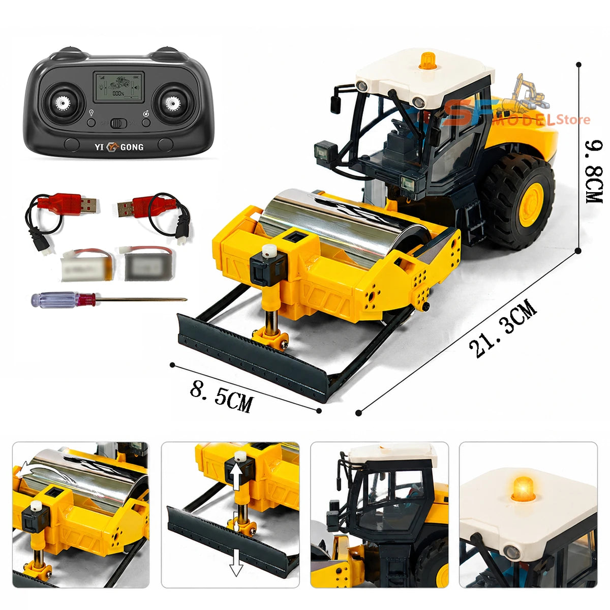 Yi Gong 1/50 RC Loader Excavator Mining Truck Sand Screener Road Roller Model Mini Engineering Vehicle Toys Hobbies 2026 New