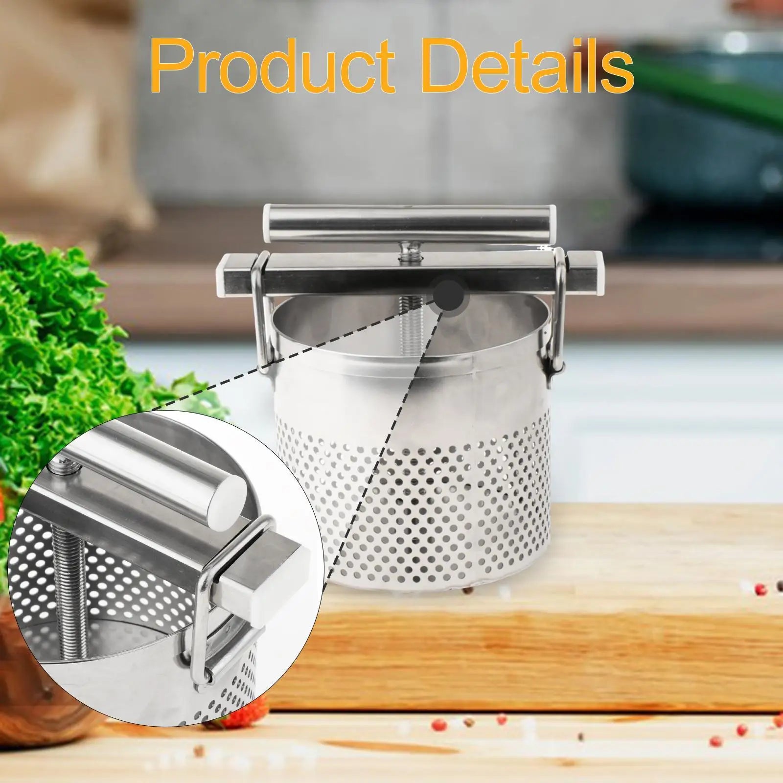 Vegetable Filling Squeezer Grape Fruit Juicing Multifunctional Lard Press Water Drainer for Commercial Kitchen Home Spinach