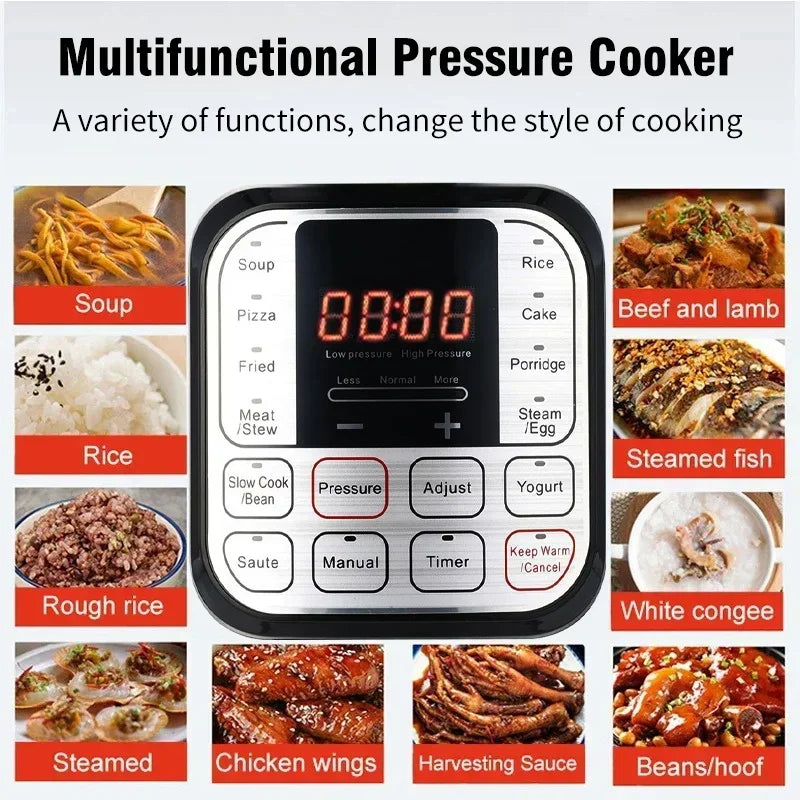 FirmHome Store5L Electric Pressure Cooker Stainless Steel Smart Multicooker For Kitchen Slow Cooker Rice Cooker Steam Pot Food W