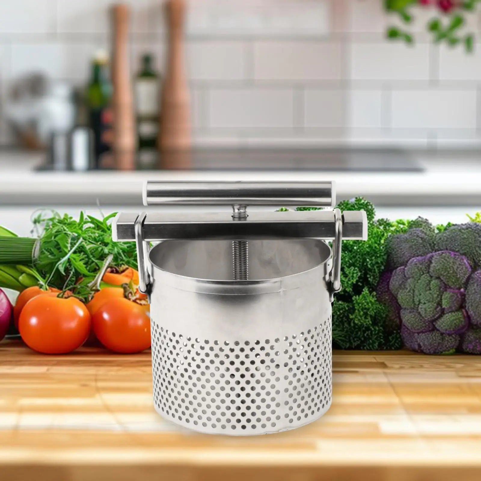 Vegetable Filling Squeezer Grape Fruit Juicing Multifunctional Lard Press Water Drainer for Commercial Kitchen Home Spinach