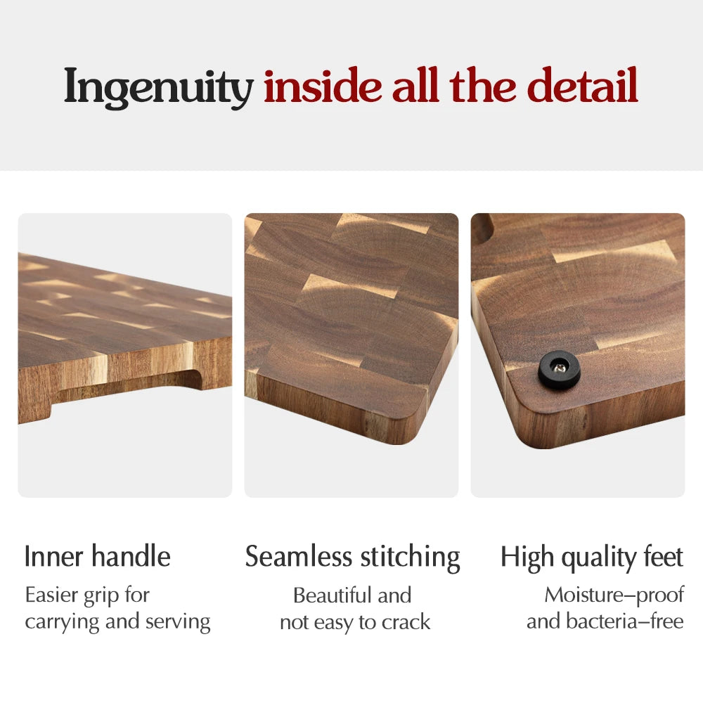 XINZUO Acacia Wood Cutting Board End Grain Meat Cutting Chopping Board Solid Large High-quality Home Things for The Kitchen Gift
