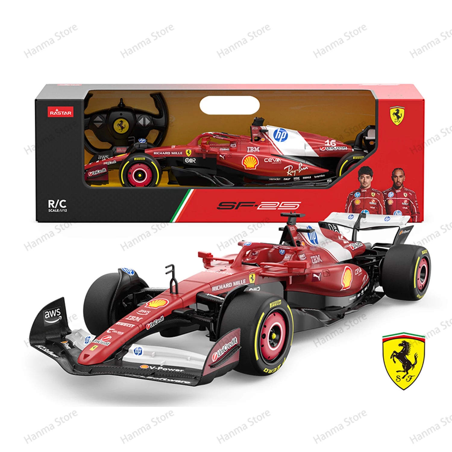 HANMA RC Car 1:12 F1 Ferrari HP SF25 #16 Remote Control Racing Model Car Formula Vehicle Toys for Kids Christmas Gifts