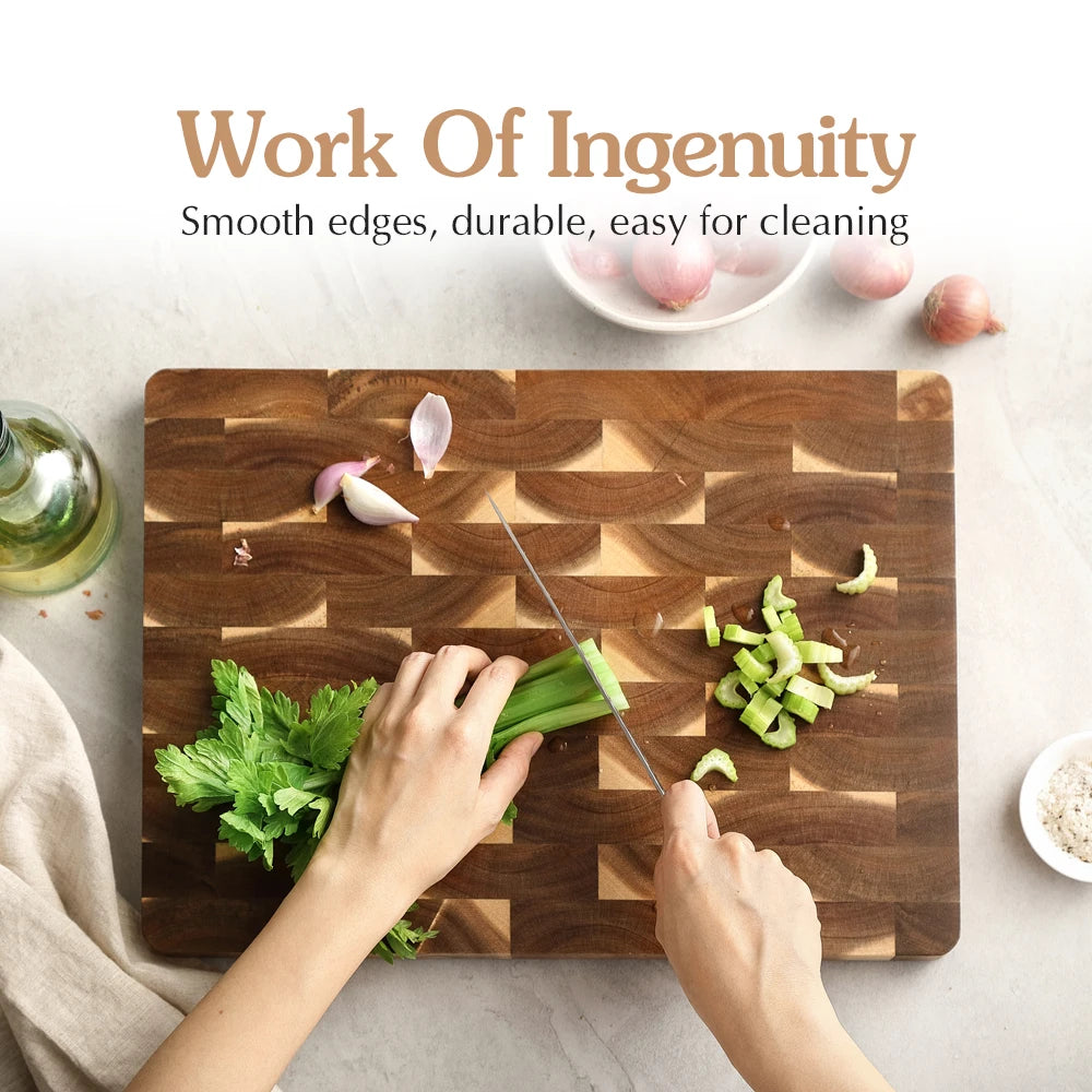 XINZUO Acacia Wood Cutting Board End Grain Meat Cutting Chopping Board Solid Large High-quality Home Things for The Kitchen Gift