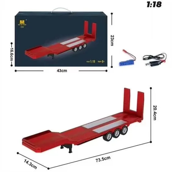 20261/18 Huina 1509 Rc Semi Dump Trailer Electric Lifting For Rc Tractor Truck 1501 Tail Light Support Leg No Sound System Model