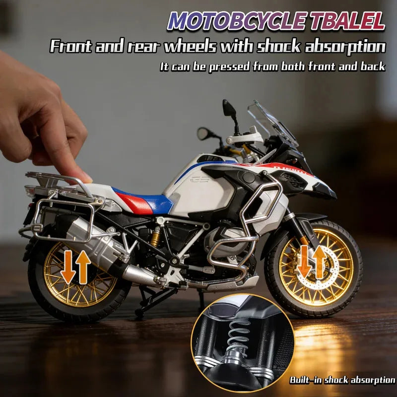 For BMW R1250 GS ADV 1:6 Alloy Metal Diecast Motorcycle Model High Simulation Home Ornaments Collection Hobby Gift