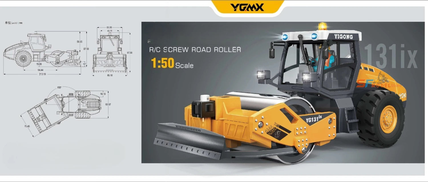 Yi Gong 1/50 RC Loader Excavator Mining Truck Sand Screener Road Roller Model Mini Engineering Vehicle Toys Hobbies 2026 New