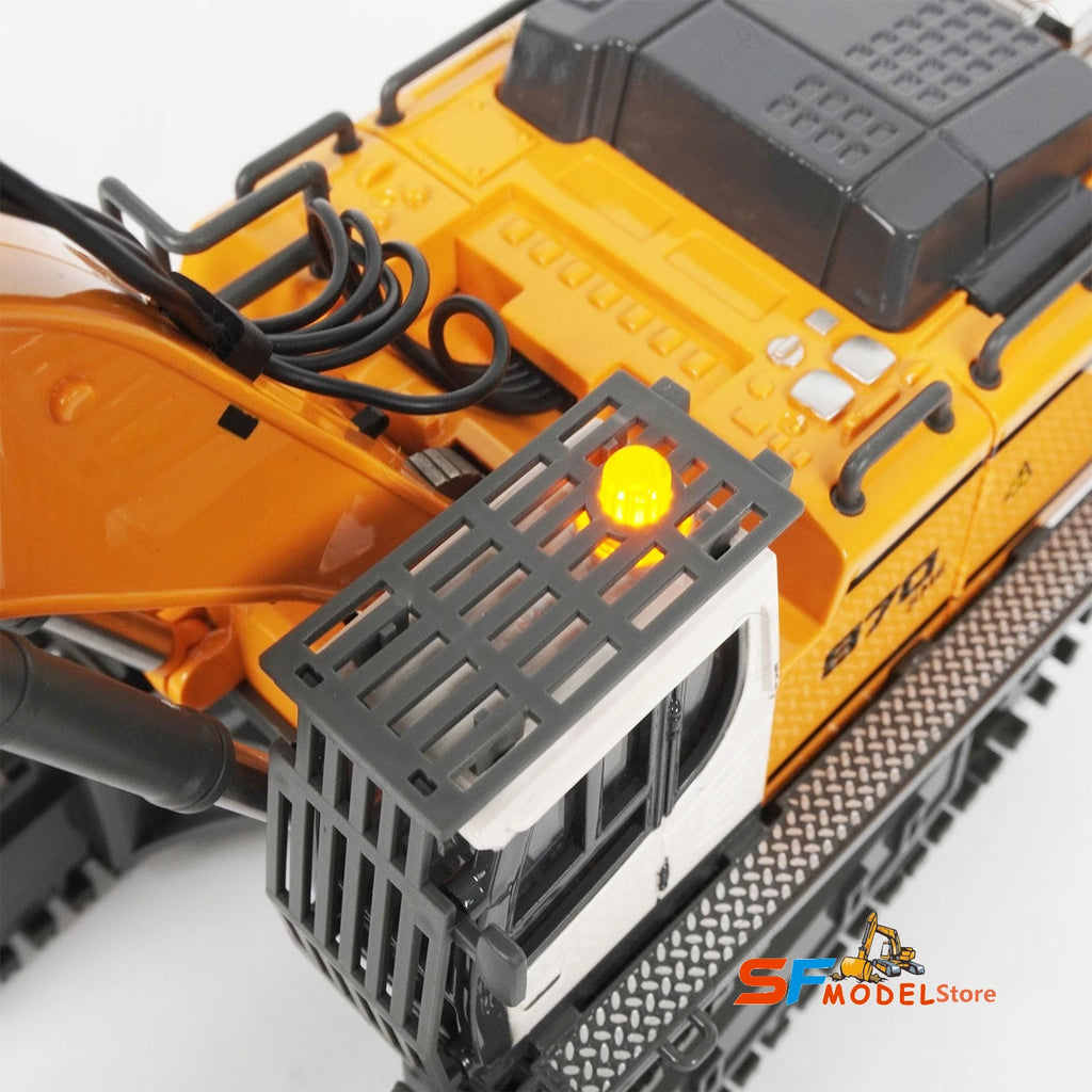Mini Excavator 1/50 970 Electric Excavator Simulation Model with Lighting System Desktop Remote Control Excavator Model Toy