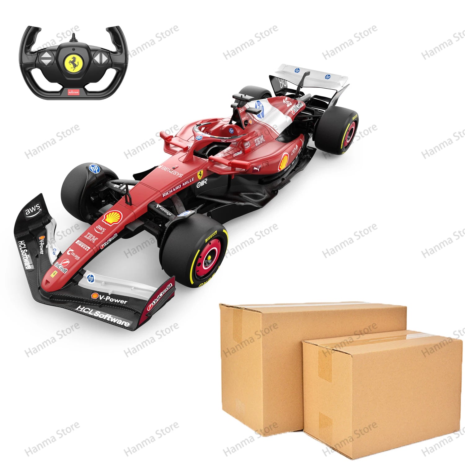 HANMA RC Car 1:12 F1 Ferrari HP SF25 #16 Remote Control Racing Model Car Formula Vehicle Toys for Kids Christmas Gifts
